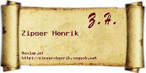 Zipser Henrik névjegykártya